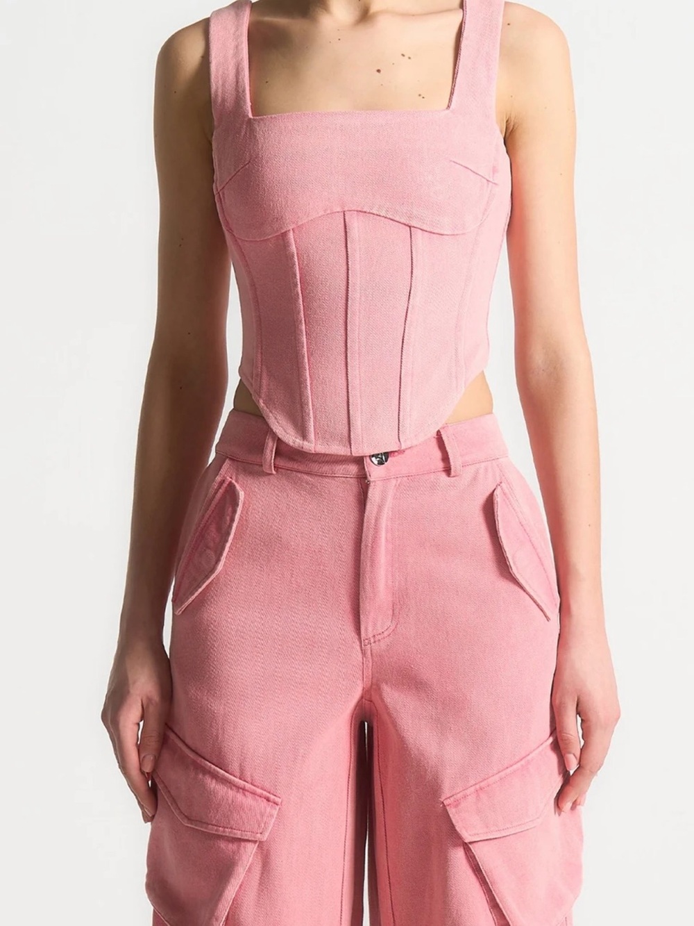 Pink Maniere De Voir Maya Corset Top